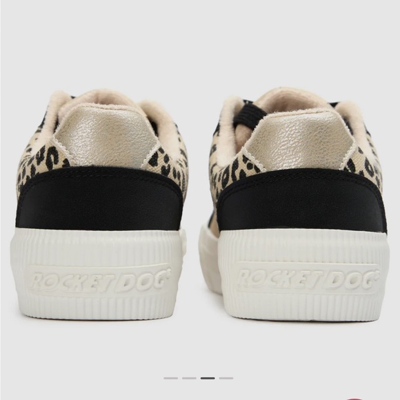 NEW! Rocket Dog Cheery Blocked Sneakers Leopard Cream Black Cheetah NWT Size 8 - Picture 7 of 14